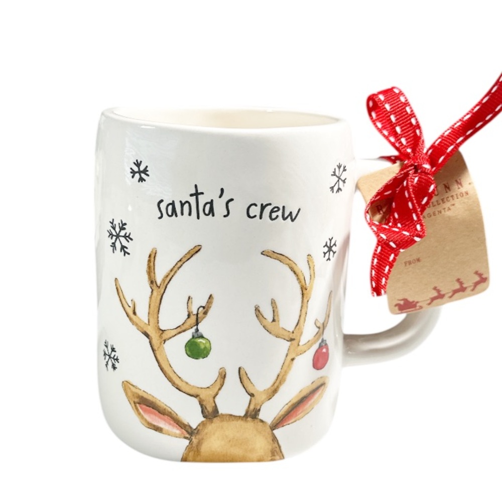 NEW Rae Dunn Christmas SANTA’S CREW Holiday Double Sided Mug